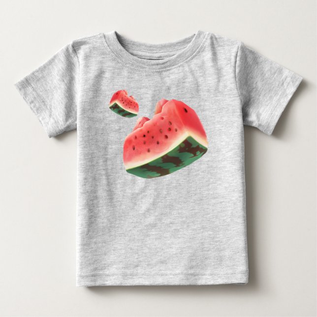 Camiseta Para Bebê Padrão de melancia (Frente)