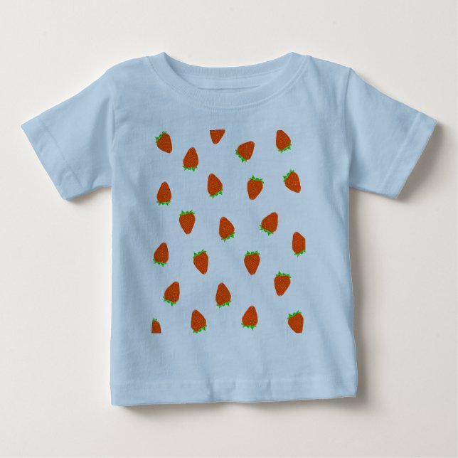 Camiseta Para Bebê padrão de morango (Frente)