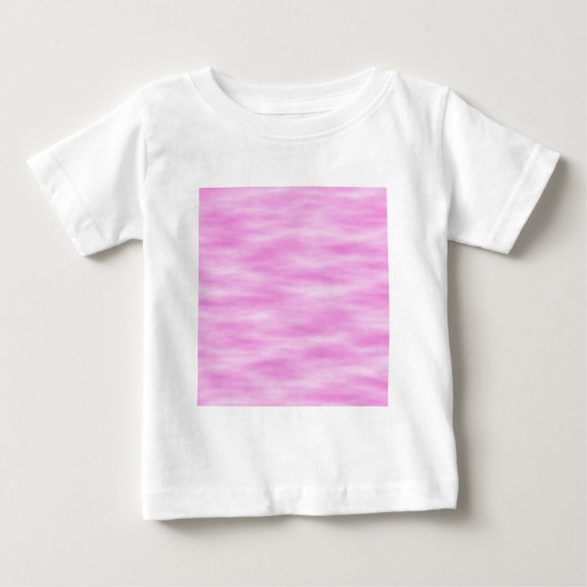 Camiseta Para Bebê Padrão de onda rosa e branco. (Frente)