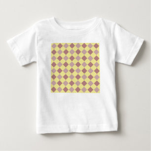 Camiseta Para Bebê Padrão de pastel amarelo e mauve
