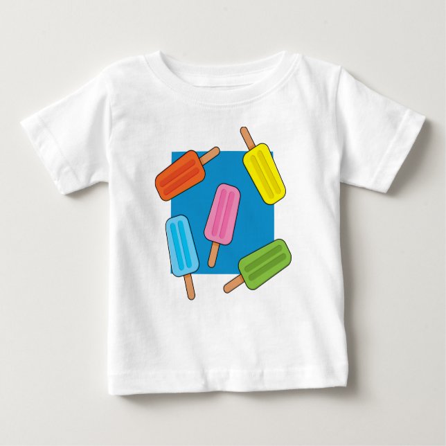 Camiseta Para Bebê Padrão de picles coloridos (Frente)