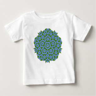 Camiseta Para Bebê Padrão de Rhombus Penrose Verde e Azul