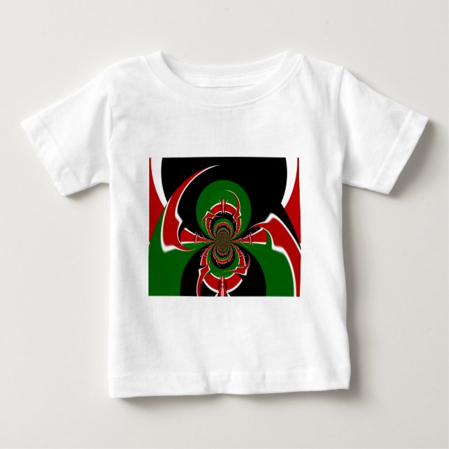Camiseta Para Bebê Padrão de Sinalizador Queniano Vibrante: Uma Arte  (Frente)