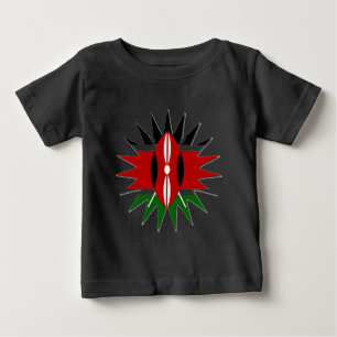Camiseta Para Bebê Padrão de Sinalizador Queniano Vibrante: Uma Arte