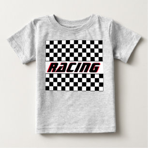 Camiseta Para Bebê Padrão de Tema da Corrida de Verificação em Bra