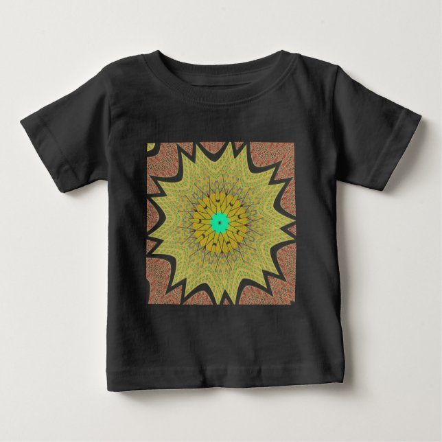Camiseta Para Bebê Padrão étnico Africano ouro YELLOW (Frente)