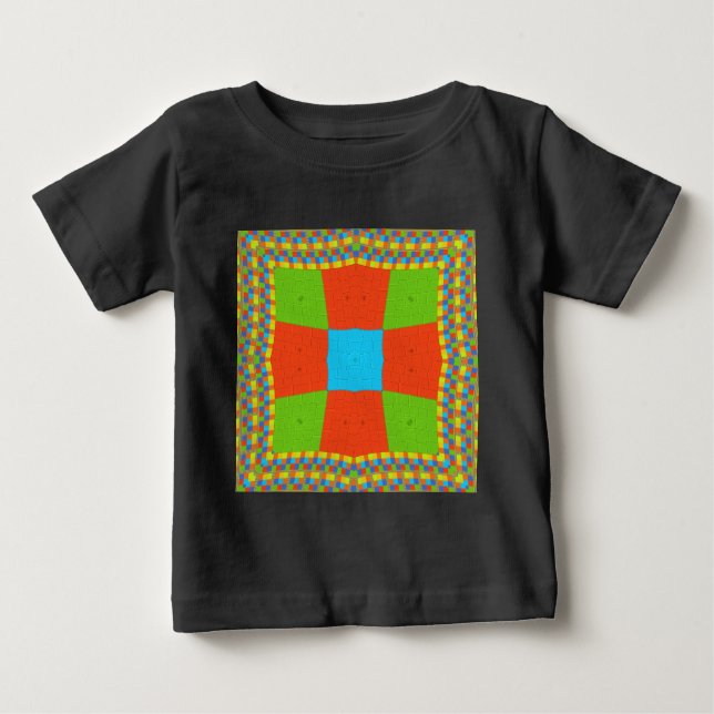 Camiseta Para Bebê Padrão étnico europeu tribal (Frente)