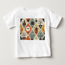Camiseta Para Bebê Padrão fantasma escuro
