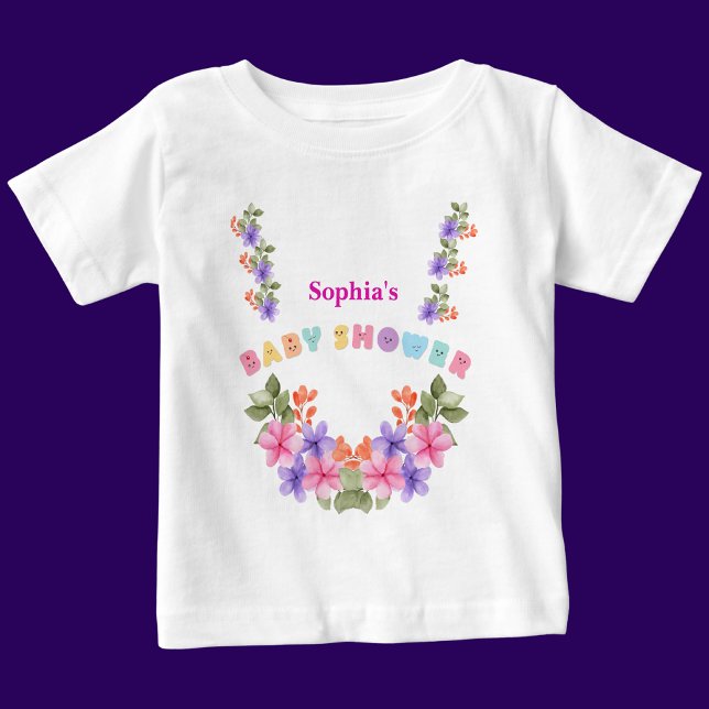 Camiseta Para Bebê Padrão Ffloral Cute Personalizado (Criador carregado)