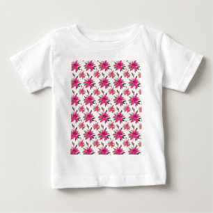 Camiseta Para Bebê Padrão Floral Rosa Design- 29500 Plus Tamanho T-Sh