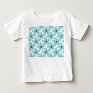 Camiseta Para Bebê Padrão floral verde.