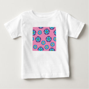 Camiseta Para Bebê Padrão Floral Violeta Azul Rosa