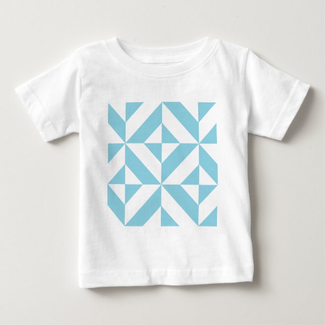 Camiseta Para Bebê Padrão Geométrico do Céu Azul (Frente)