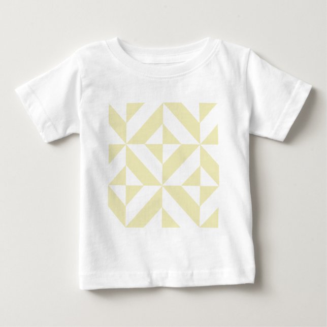 Camiseta Para Bebê Padrão geométrico Dourado pálido do cubo deco (Frente)