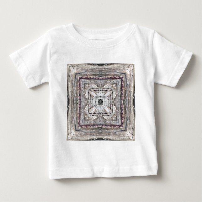 Camiseta Para Bebê Padrão Inspirado Aztec bonito Tingido Rosa (Frente)