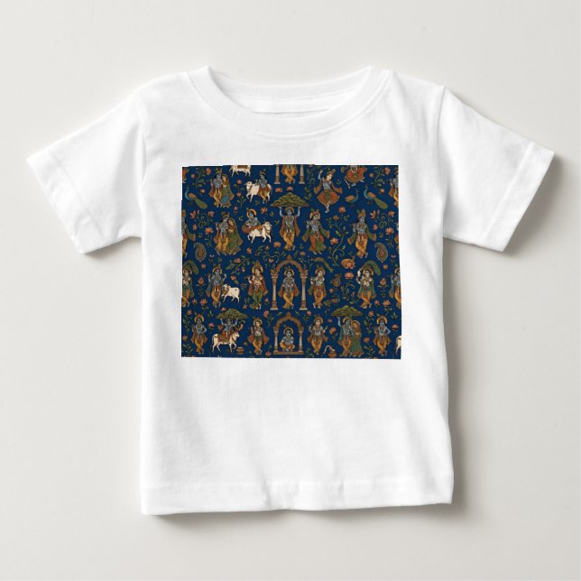 Camiseta Para Bebê Padrão Krishna (Frente)