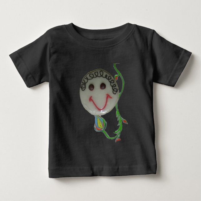 Camiseta Para Bebê Padrão moderno: Padrão de Bolinhas colorido (Frente)