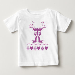 Camiseta Para Bebê padrão nórdico com veado