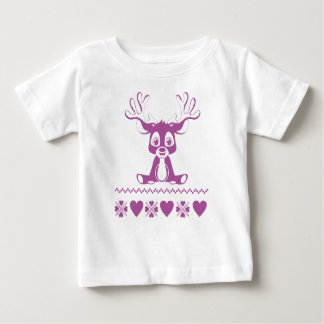 Camiseta Para Bebê padrão nórdico com veado
