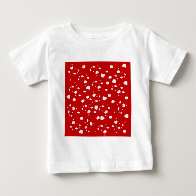 Camiseta Para Bebê padrão ponto com toadstool vermelha (Frente)