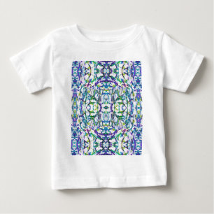 Camiseta Para Bebê Padrão Psicodélico Azul