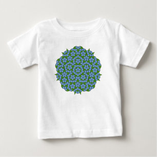 Camiseta Para Bebê Padrão Rhombus Penrose Verde e Azul