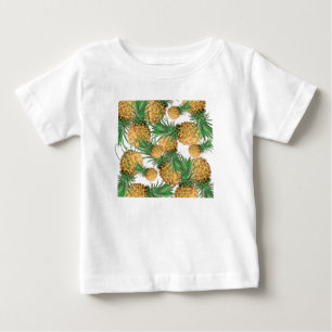 Camiseta Para Bebê Padrão Tropical Yummy Pineapple
