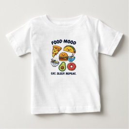 Camiseta Para Bebê Padrões de Humor de Comida Rápida Kawaii