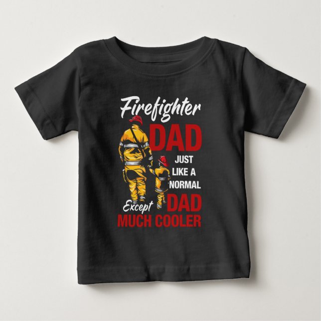Camiseta Para Bebê Pai Bombeiro (Frente)