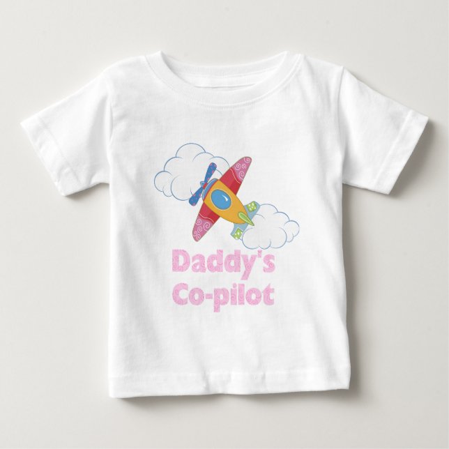 Camiseta Para Bebê Pai Copilot Girl (Frente)