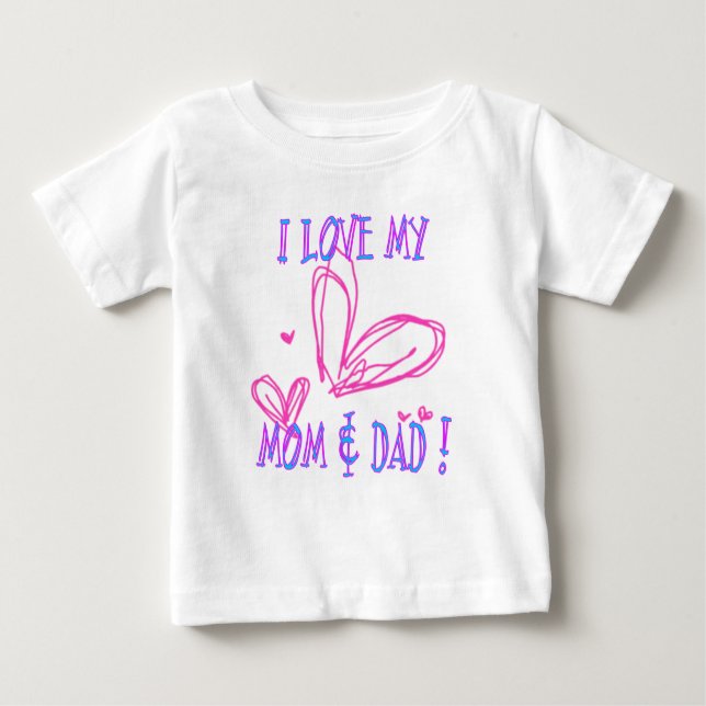 Camiseta Para Bebê Pai da mamã do amor (Frente)