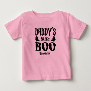 Camiseta Para Bebê Pai de Halloween Pequeno Rosa Preto