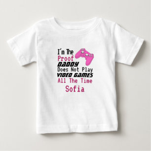 Camiseta Para Bebê Pai de humor engraçado não joga videogame 