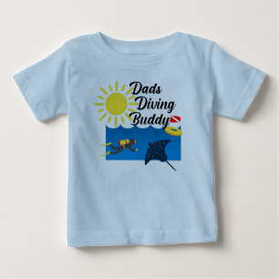 Camiseta Para Bebê Pai de mergulho Buddy Design - Baby Fine Jersey T-