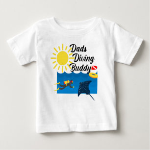 Camiseta Para Bebê Pai de mergulho Buddy Design - Baby Fine Jersey T-
