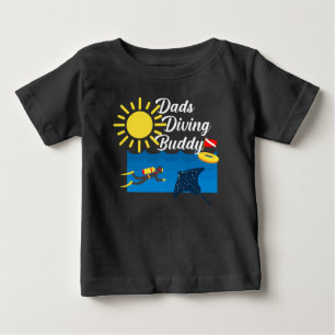 Camiseta Para Bebê Pai de mergulho Buddy Design - Baby Fine Jersey T-