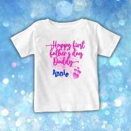 Camiseta Para Bebê Pai de primeiro Dia de os pais feliz |