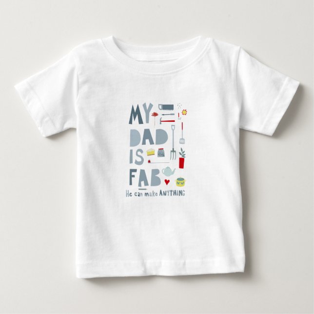 Camiseta Para Bebê Pai Divertido (Frente)