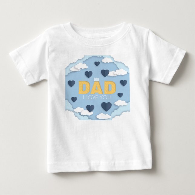 Camiseta Para Bebê Pai eu te amo (Frente)