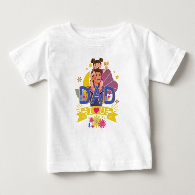 Camiseta Para Bebê Pai eu te amo (Frente)