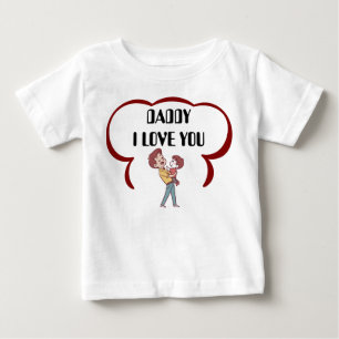 Camiseta Para Bebê Pai Eu Te Amo Cartoon Amor