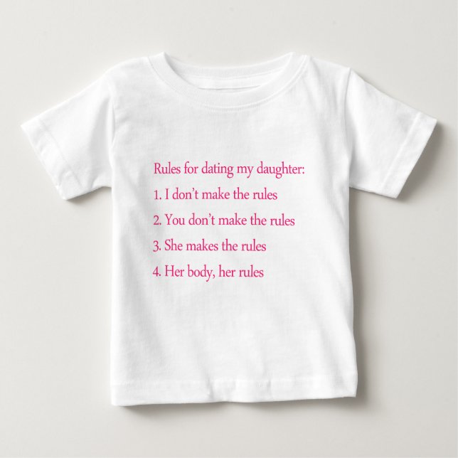 Camiseta Para Bebê Pai feminista e suas regras (Frente)