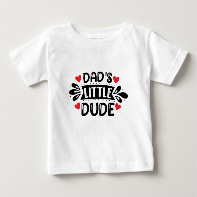 Camiseta Para Bebê Pai Filho Pai, Pai Pequeno Cara (Frente)