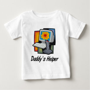 Camiseta Para Bebê Pai Helper Computer Games