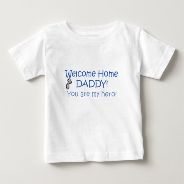 Camiseta Para Bebê Pai Home bem-vindo (Frente)