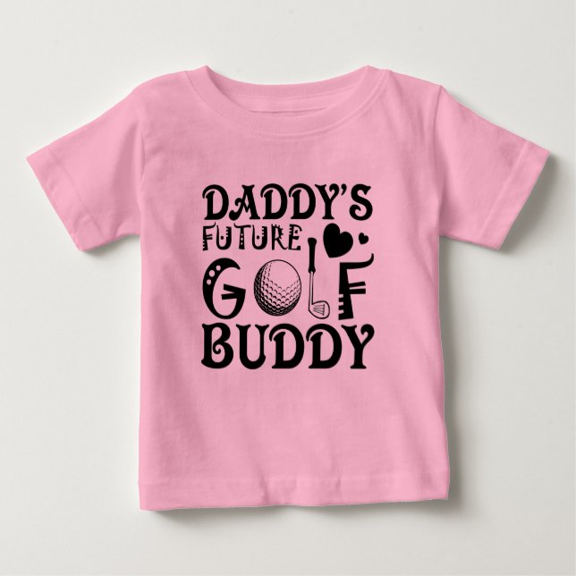 Camiseta Para Bebê Pai legal futuro golfe amiguinho palavra arte Baby (Frente)
