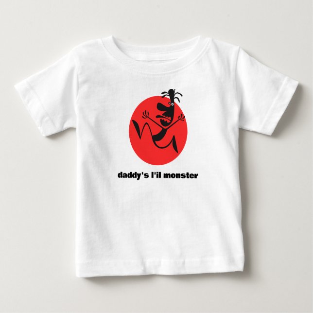 Camiseta Para Bebê "pai l'il monster" (Frente)