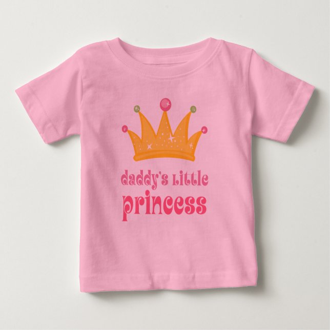 Camiseta Para Bebê Pai Little Princess Crown (Frente)