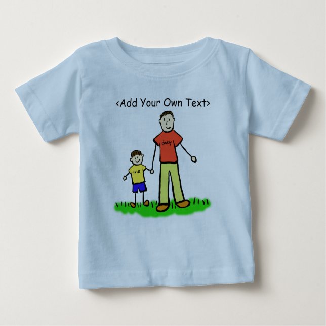 Camiseta Para Bebê Pai & Me Little Boy Shirt Brunette (Ambos os lados (Frente)