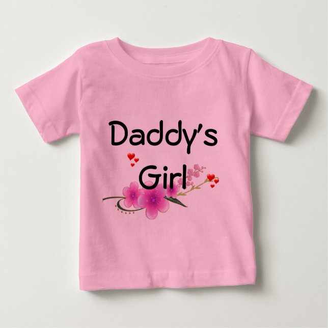 Camiseta Para Bebê Pai Menina manga comprida (Frente)
